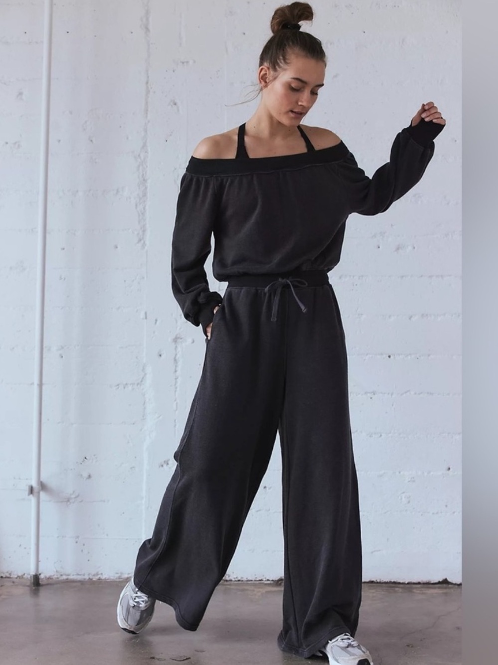 Free People Movement One to Beat Onesie NWT Size S Black